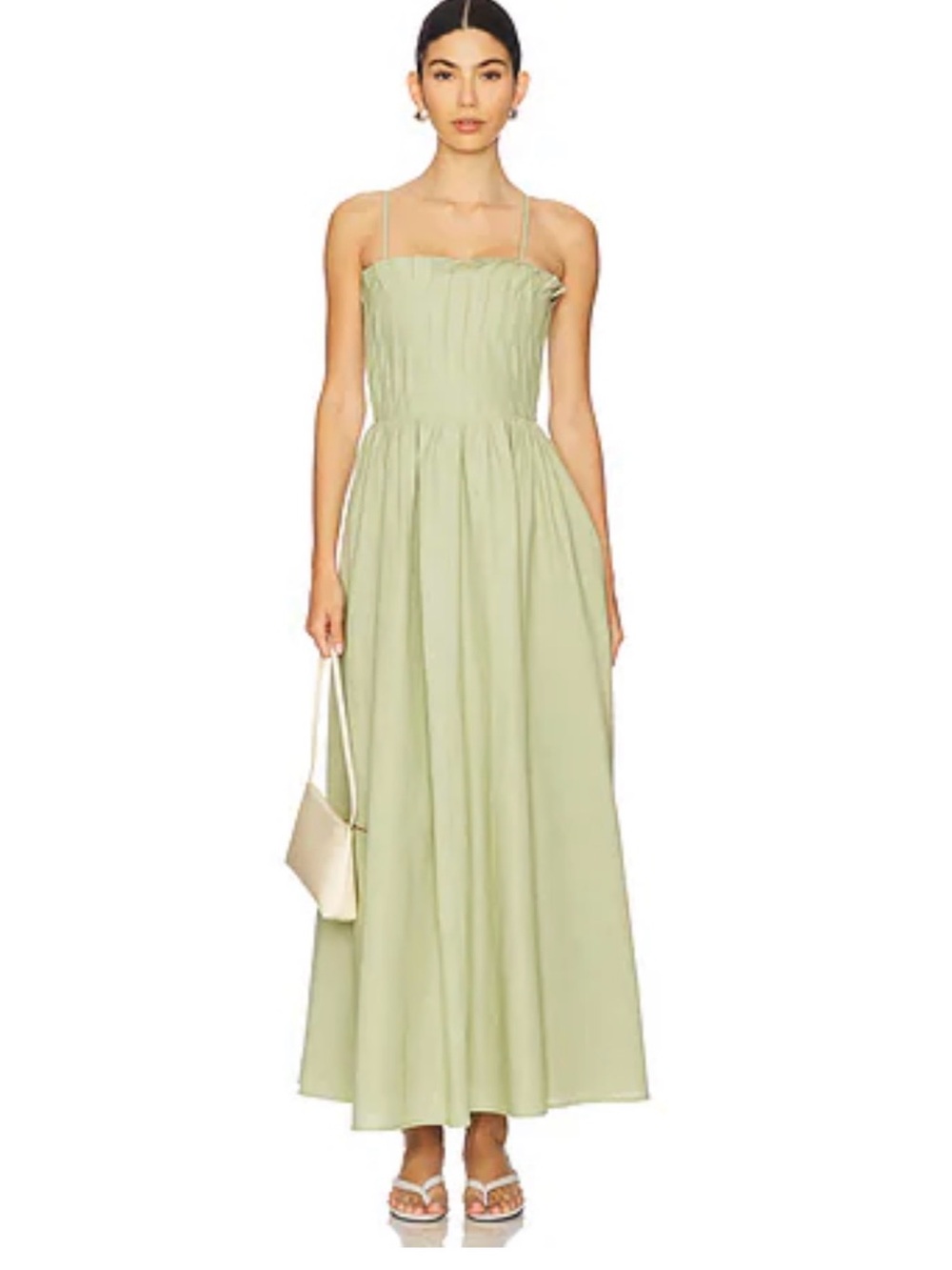 SNDYS Light Green Spaghetti Strap Maxi Dress